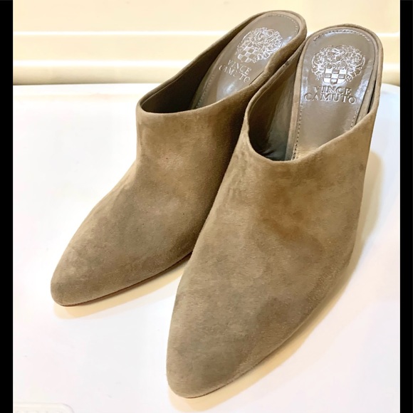 Vince Camuto Shoes - Vince Camuto Taupe Suede Mule Sz 8